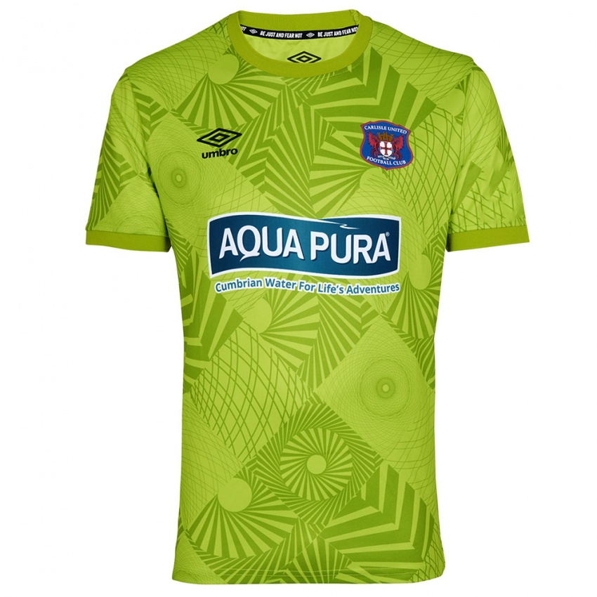 ילדים קרלייל יונייטד ירוק צהוב חולצת שוער 2025/26 חולצה קצרה