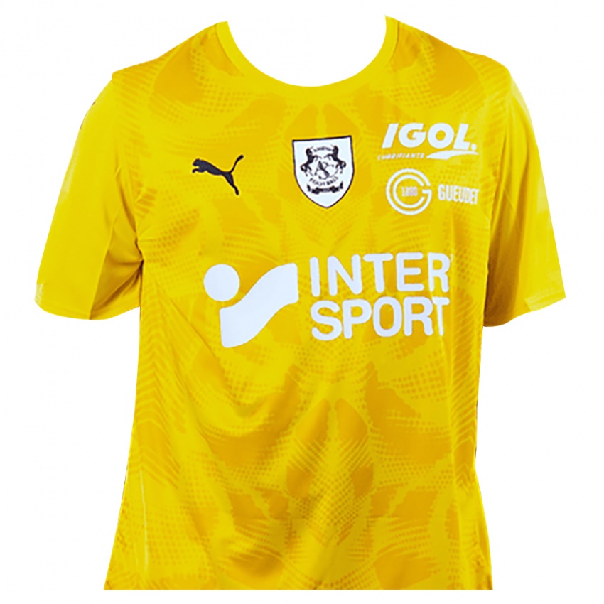 ילדים אמיין לבן צהוב חולצת שוער 2025/26 חולצה קצרה