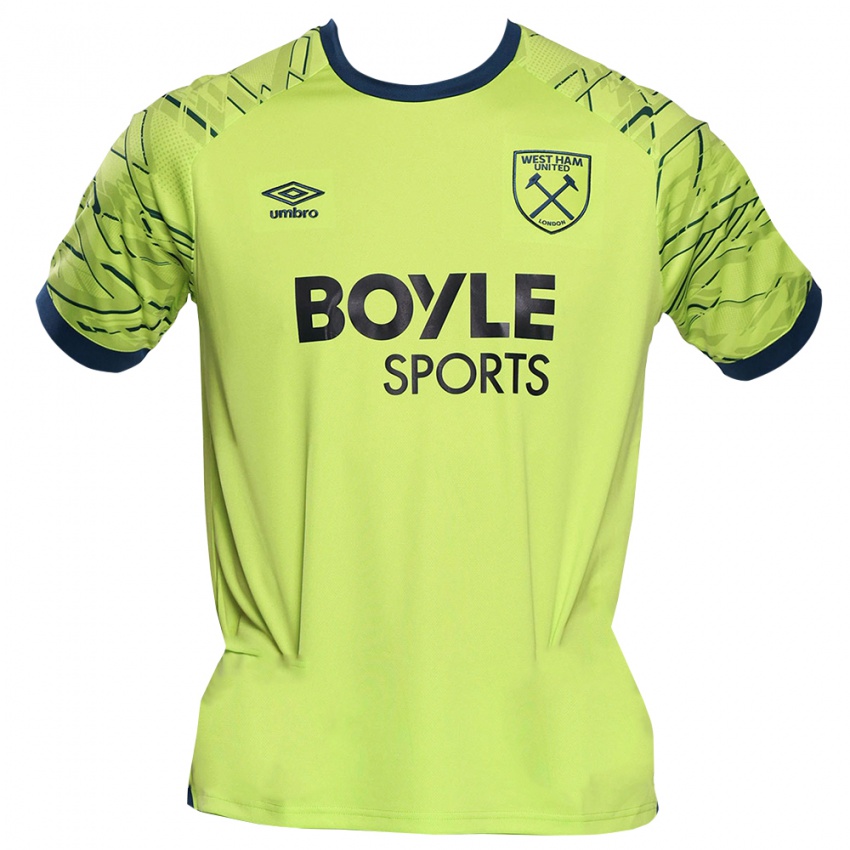 ילדים ווסטהאם יונייטד ירוק פלורסנט חולצת שוער 2025/26 חולצה קצרה