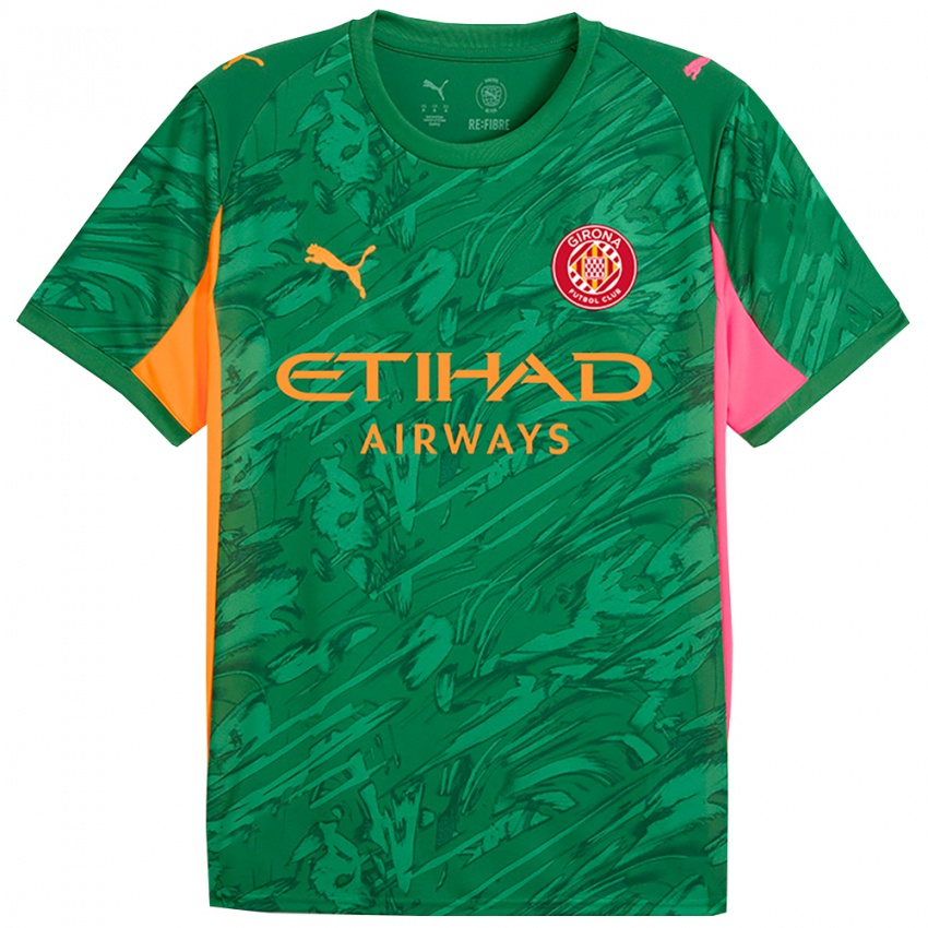 ילדים ג'ירונה ירוק כתום חולצת שוער 2025/26 חולצה קצרה