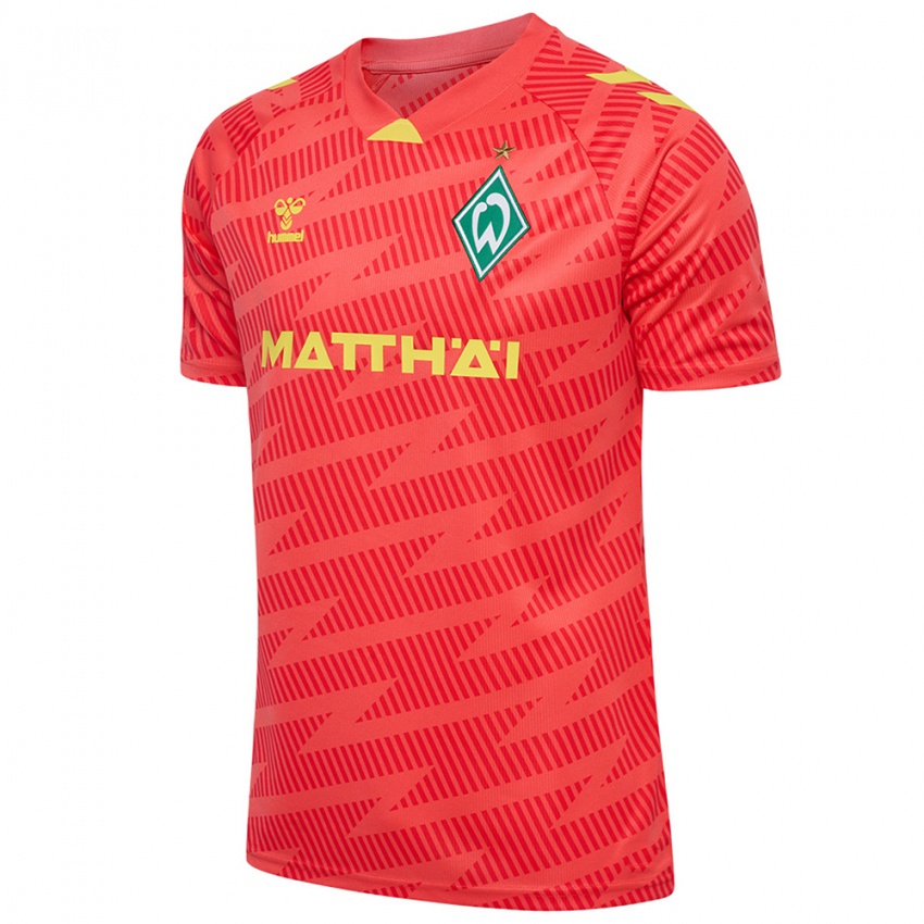 ילדים ורדר ברמן צהוב אדום חולצת שוער 2025/26 חולצה קצרה