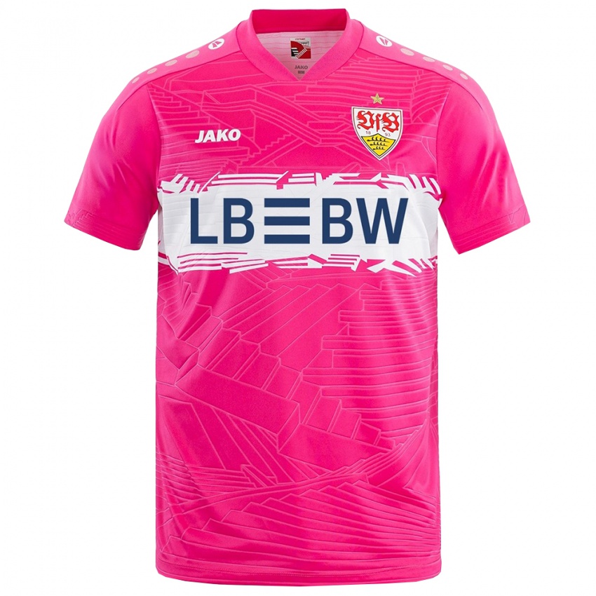 ילדים שטוטגרט שחור ורוד עמוק חולצת שוער 2025/26 חולצה קצרה