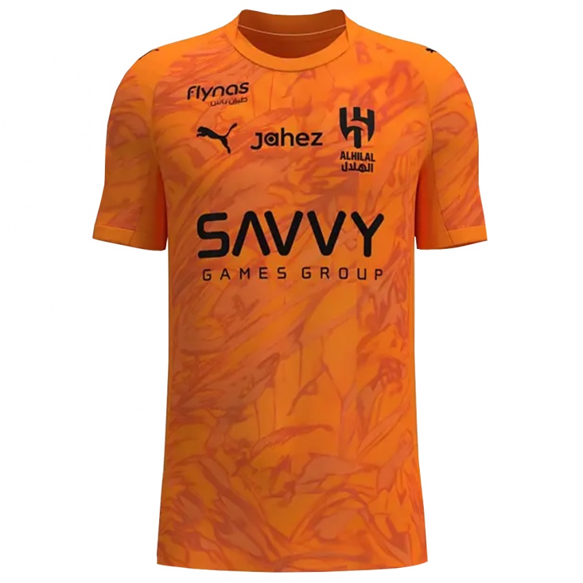 ילדים אל-הילאל אפור בהיר כתום כהה חולצת שוער 2025/26 חולצה קצרה