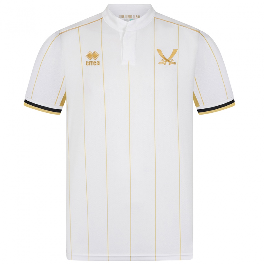 ילדים איוון איסטון #4 לבן זהב הרחק ג'רזי 2025/26 חולצה קצרה