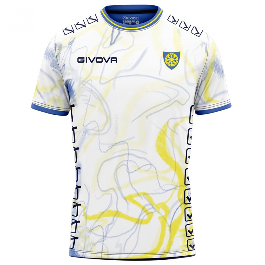 ילדים Mattia Baldacci #7 לבן צהוב כחול הרחק ג'רזי 2025/26 חולצה קצרה