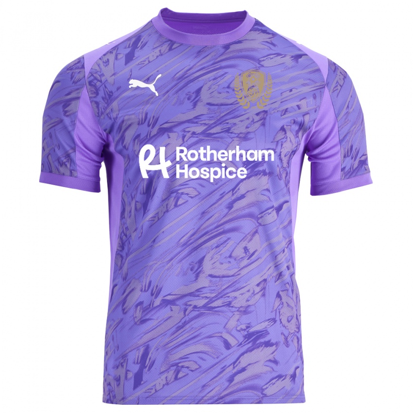 ילדים רוטרהאם סגול לבן חולצת שוער 2025/26 חולצה קצרה