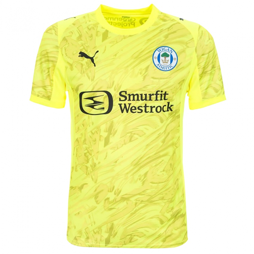 ילדים וויגאן את'לטיק שחור ירוק פלורסנט חולצת שוער 2025/26 חולצה קצרה