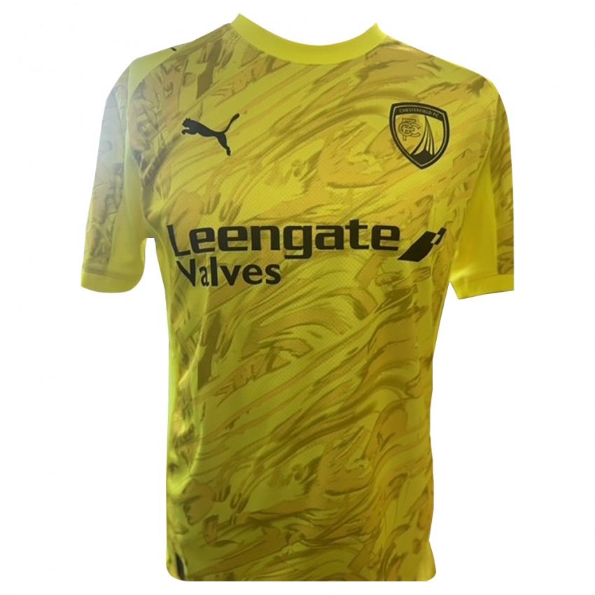 ילדים צ'סטרפילד שחור צהוב חולצת שוער 2025/26 חולצה קצרה