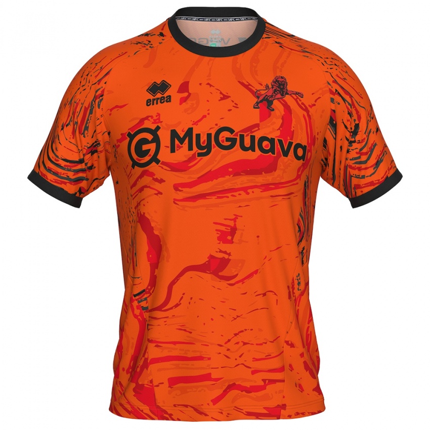 ילדים מילוול כתום שחור חולצת שוער 2025/26 חולצה קצרה