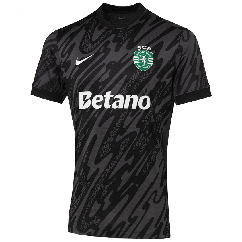 ילדים ספורטינג ליסבון אפור שחור לבן חולצת שוער 2025/26 חולצה קצרה