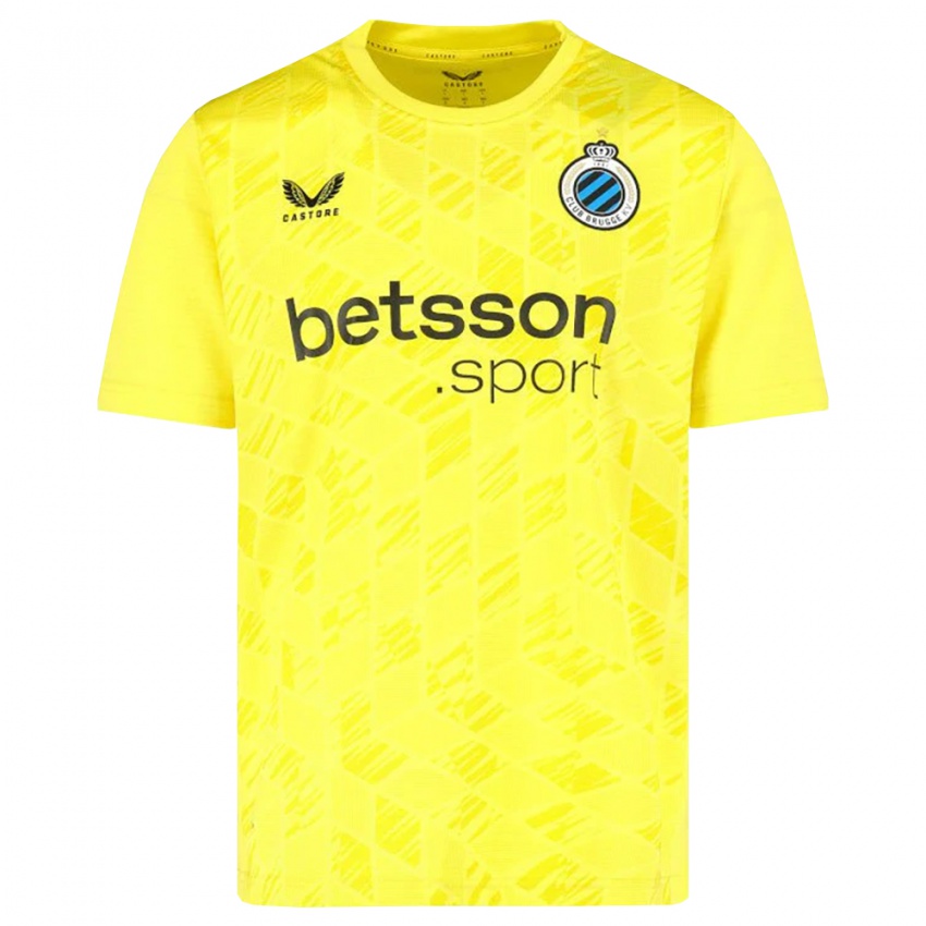 ילדים קלאב ברוז' צהוב שחור חולצת שוער 2025/26 חולצה קצרה