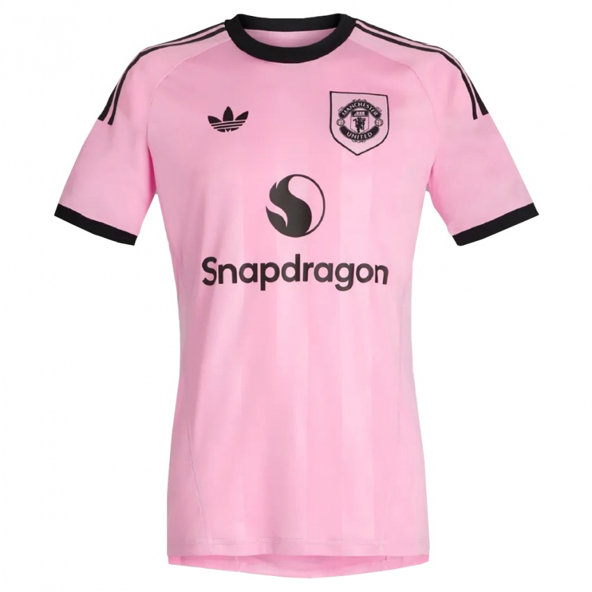 ילדים מנצ'סטר יונייטד ורוד שחור חולצת שוער 2025/26 חולצה קצרה