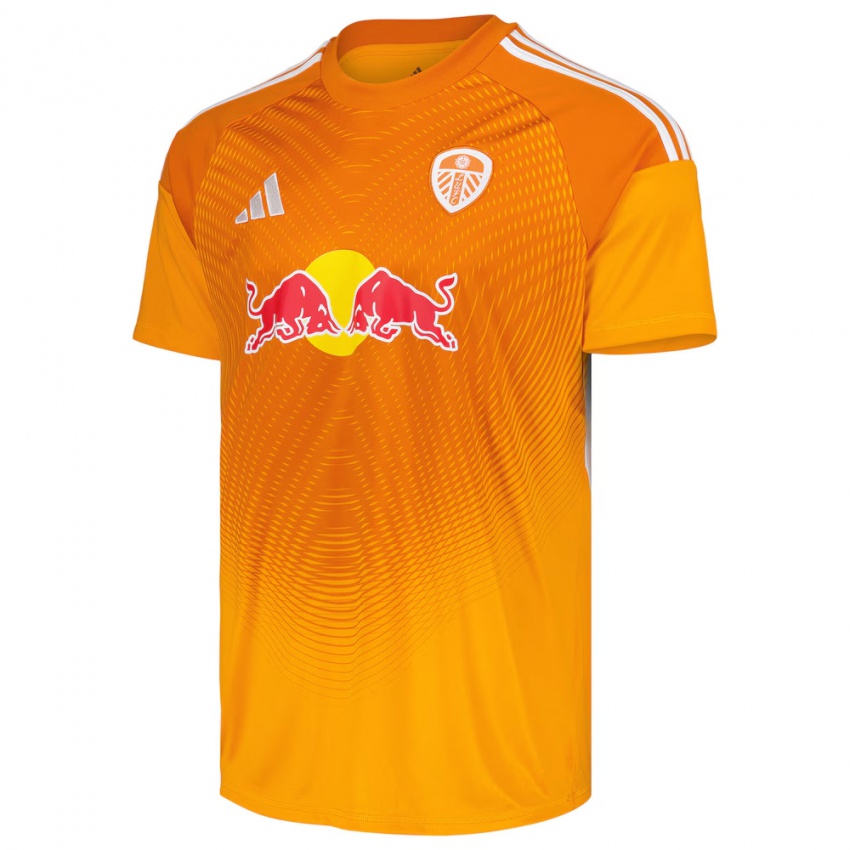 ילדים לידס יונייטד כתום לבן חולצת שוער 2025/26 חולצה קצרה