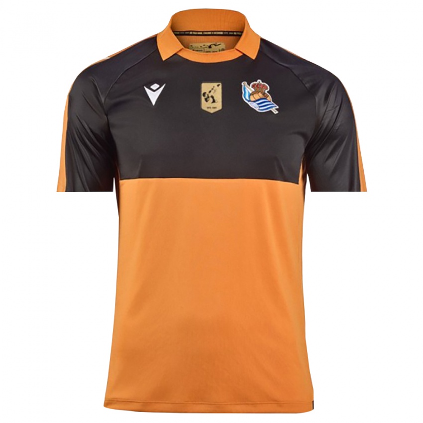 ילדים ריאל סוסיאדד שחור כתום חולצת שוער 2025/26 חולצה קצרה