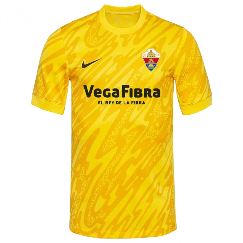 ילדים אלצ'ה צהוב שחור חולצת שוער 2025/26 חולצה קצרה