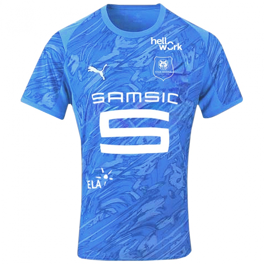 ילדים סטאד רן כחול לבן חולצת שוער 2025/26 חולצה קצרה