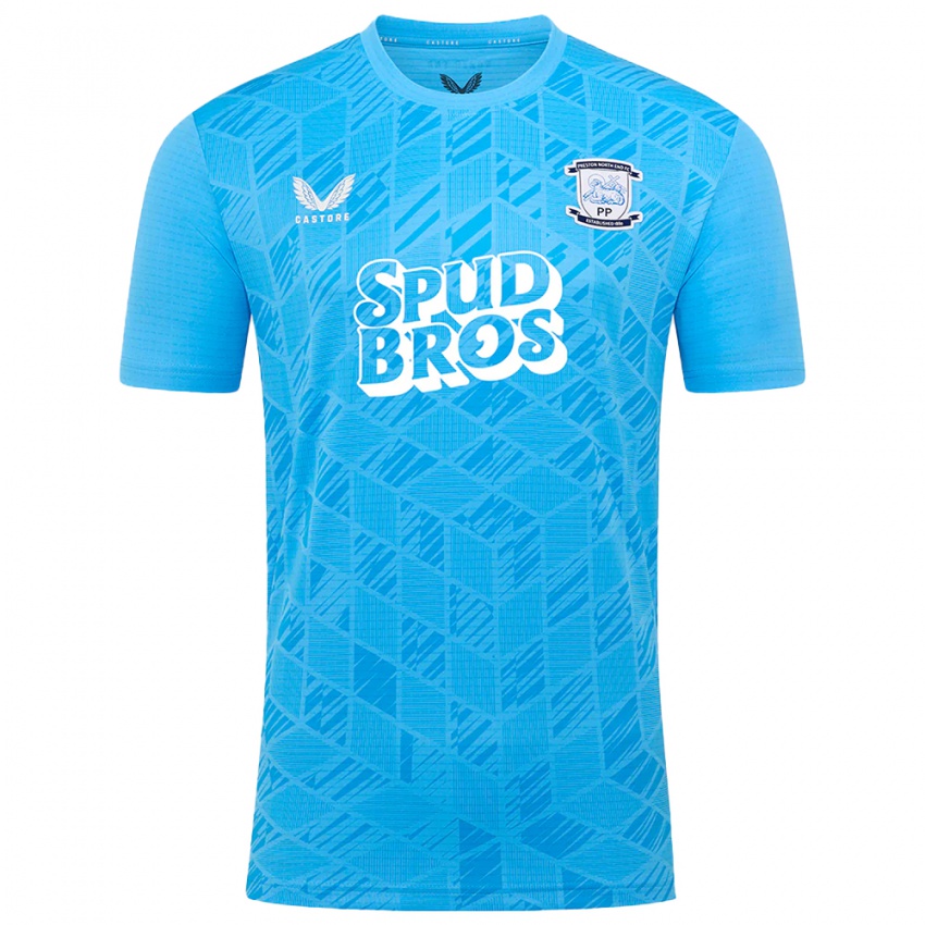 ילדים פרסטון נורת' אנד לבן כחול חולצת שוער 2025/26 חולצה קצרה