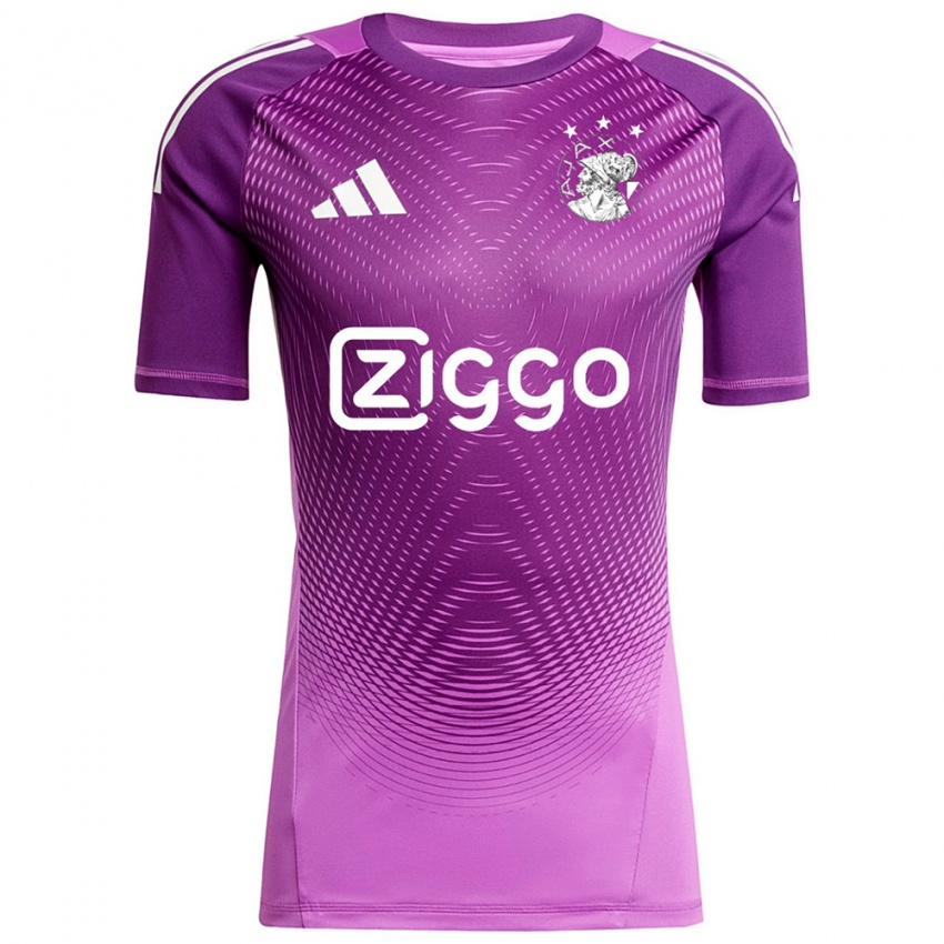 ילדים אייאקס סגול בהיר לבן חולצת שוער 2025/26 חולצה קצרה