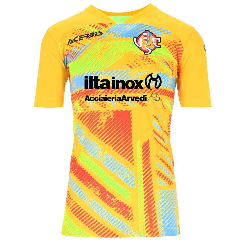 ילדים קרמונזה שחור צהוב חולצת שוער 2025/26 חולצה קצרה