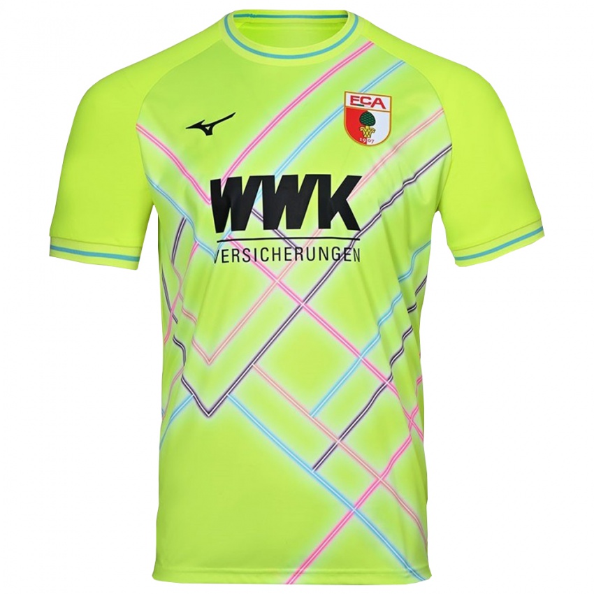 ילדים אאוגסבורג צהוב ירוק שחור חולצת שוער 2025/26 חולצה קצרה