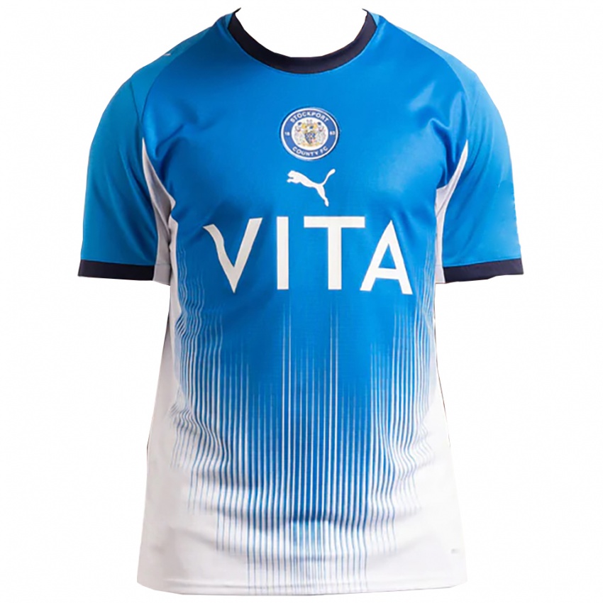 גברים Jayden Fevrier #10 כחול לבן ג'רזי ביתית 2025/26 חולצה קצרה