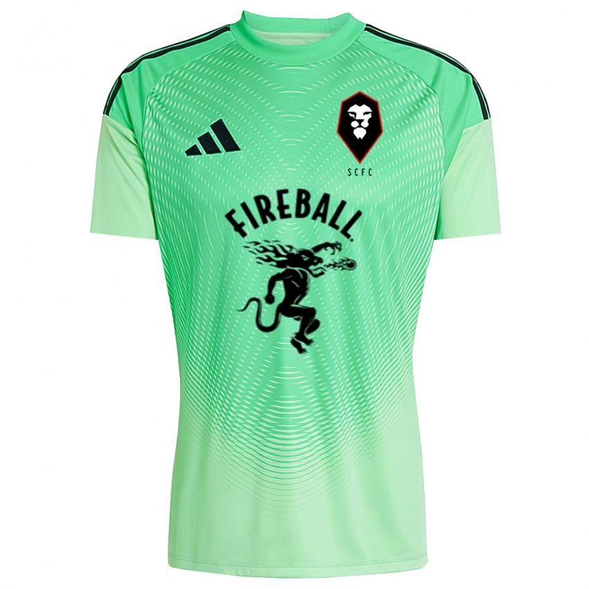 גברים סלפורד סיטי FC שחור ירוק בהיר חולצת שוער 2025/26 חולצה קצרה