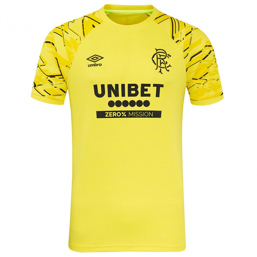 גברים גלאזגו ריינג'רס שחור צהוב חולצת שוער 2025/26 חולצה קצרה