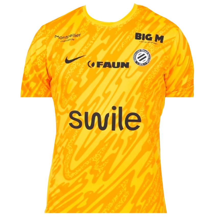 גברים מונפלייה צהוב כתום חולצת שוער 2025/26 חולצה קצרה