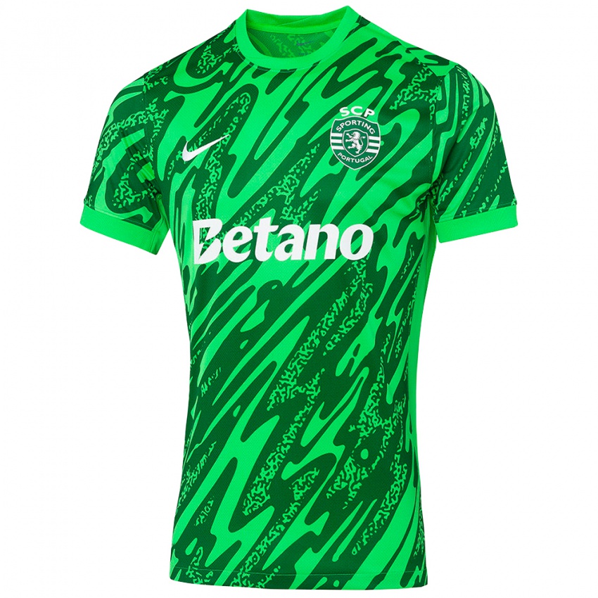 גברים ספורטינג ליסבון ירוק לבן חולצת שוער 2025/26 חולצה קצרה