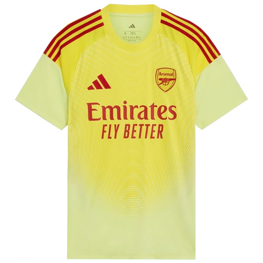 גברים ארסנל צהוב אדום שחור חולצת שוער 2025/26 חולצה קצרה