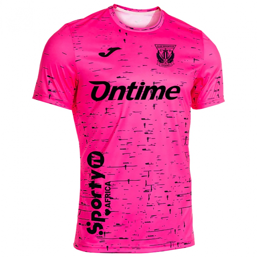 גברים לגאנס ורוד עמוק שחור חולצת שוער 2025/26 חולצה קצרה