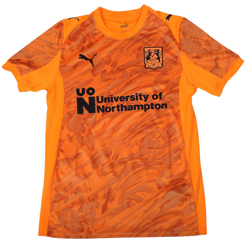 גברים נורת'המפטון טאון שחור כתום חולצת שוער 2025/26 חולצה קצרה