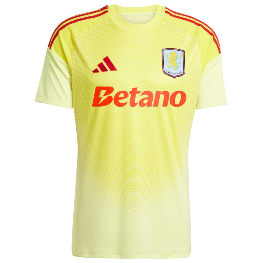 גברים אסטון וילה צהוב בהיר חולצת שוער 2025/26 חולצה קצרה