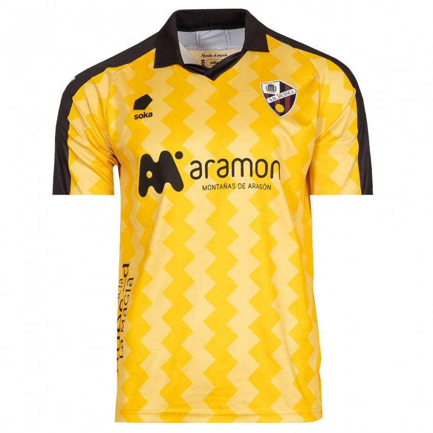 גברים הואסקה צהוב שחור חולצת שוער 2025/26 חולצה קצרה