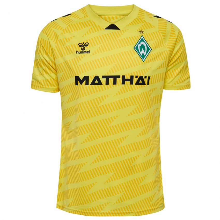 גברים ורדר ברמן שחור צהוב חולצת שוער 2025/26 חולצה קצרה