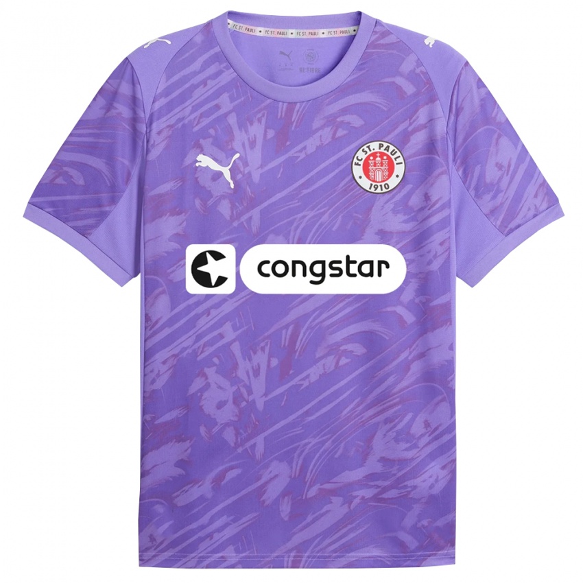 גברים זנקט פאולי שחור סגול בינוני חולצת שוער 2025/26 חולצה קצרה