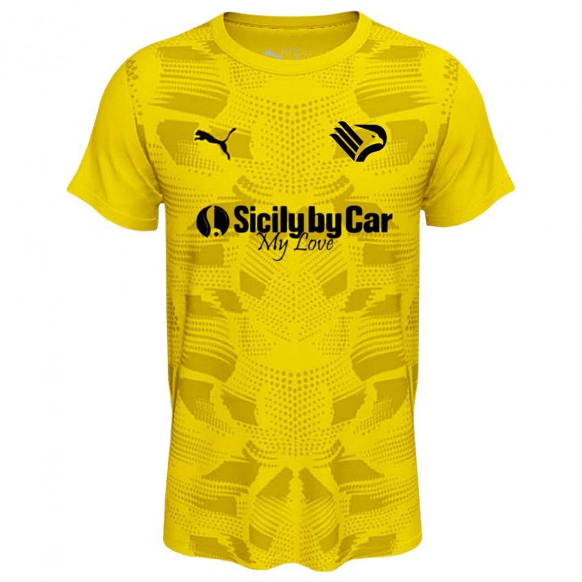 גברים פלרמו שחור צהוב חולצת שוער 2025/26 חולצה קצרה