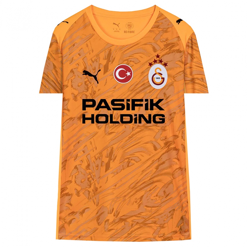 גברים ז'אנקאט יילמאז #50 שחור כתום כהה חולצת שוער 2025/26 חולצה קצרה