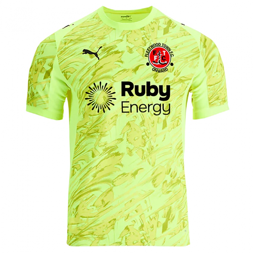 נשים פליטווד טאון שחור צהוב חולצת שוער 2025/26 חולצה קצרה