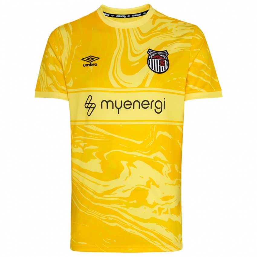 נשים גרימסבי טאון שחור צהוב חולצת שוער 2025/26 חולצה קצרה