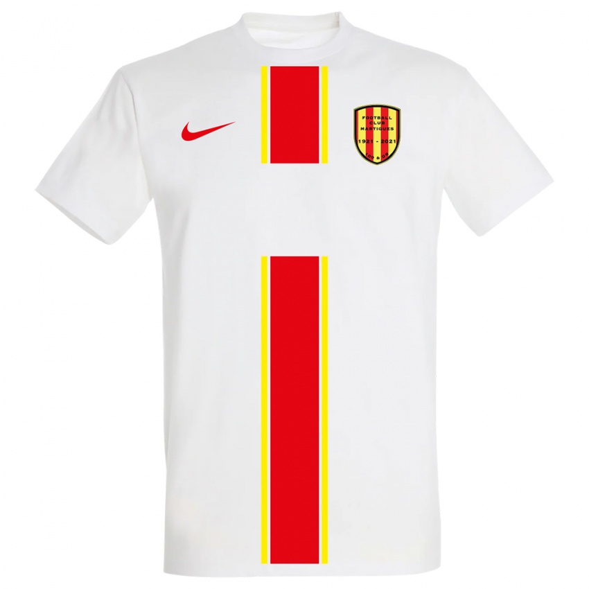 נשים Yanis Mohamed #2 לבן אדום צהוב הרחק ג'רזי 2025/26 חולצה קצרה