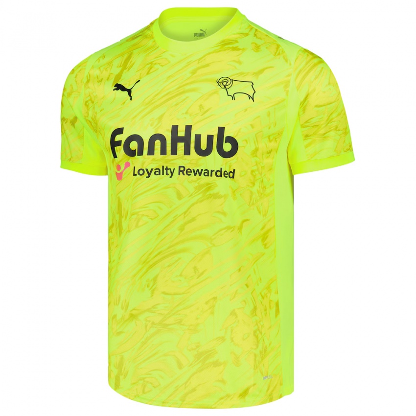 נשים דרבי קאונטי ירוק ניאון חולצת שוער 2025/26 חולצה קצרה