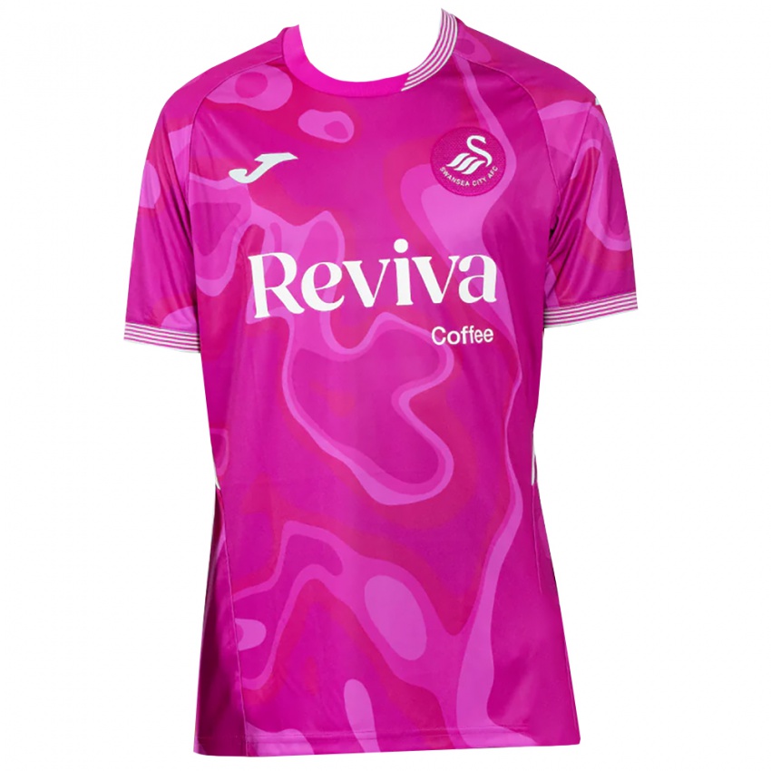 נשים סוונסי סיטי מגנטה לבן חולצת שוער 2025/26 חולצה קצרה