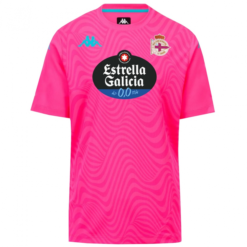 נשים דפורטיבו לה קורוניה ורוד עמוק שחור חולצת שוער 2025/26 חולצה קצרה