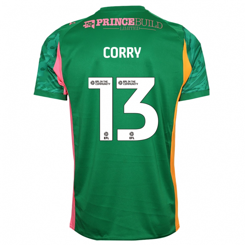 ילדים Neive Corry #13 ירוק ורוד חולצת שוער 2025/26 חולצה קצרה