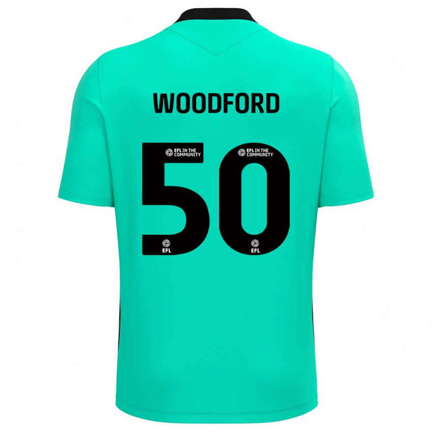 ילדים מקס וודפורד #50 טורקיז חולצת שוער 2025/26 חולצה קצרה