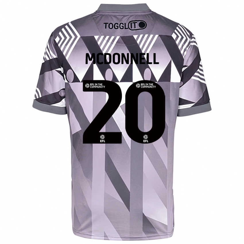 ילדים Joe McDonnell #20 אפור בהיר חולצת שוער 2025/26 חולצה קצרה