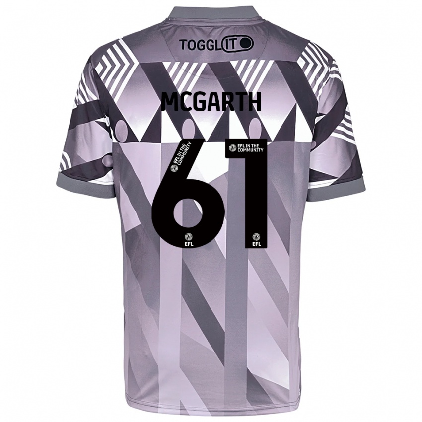 ילדים Ethan McGarth #61 אפור בהיר חולצת שוער 2025/26 חולצה קצרה