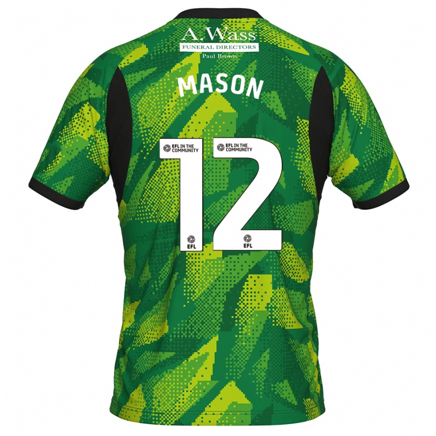 ילדים Owen Mason #12 ירוק שחור חולצת שוער 2025/26 חולצה קצרה