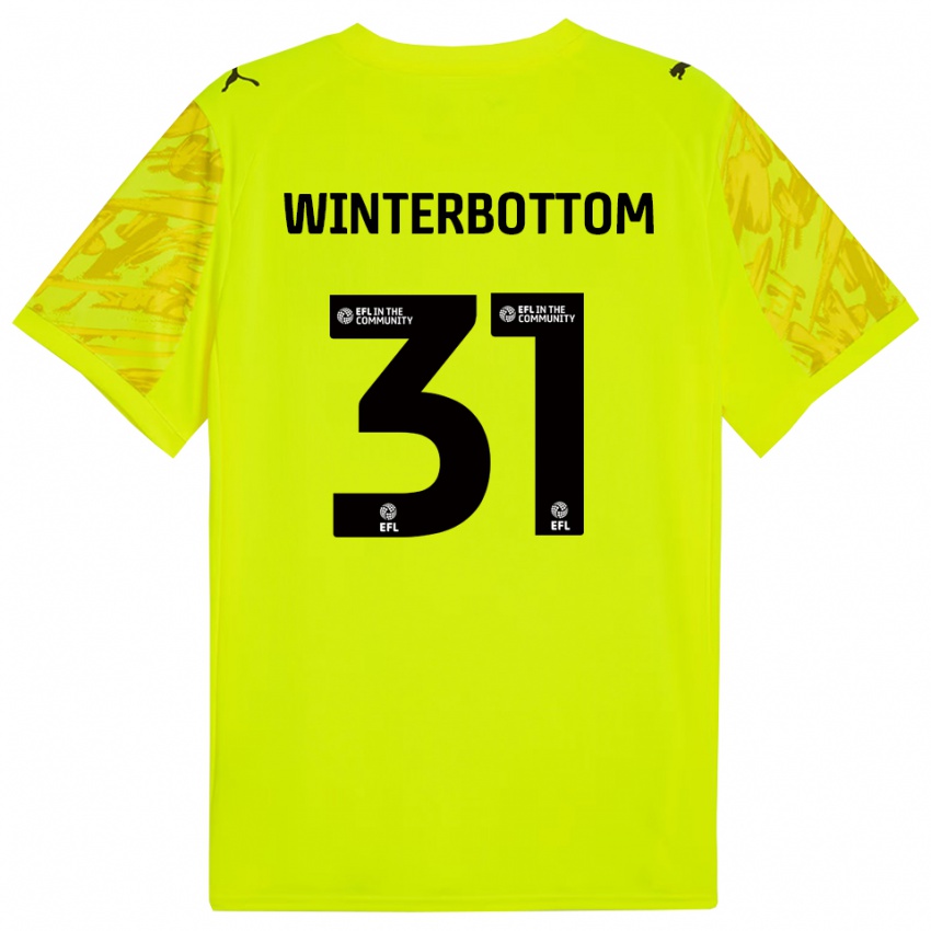 ילדים בן ווינטרבוטום #31 שחור צהוב חולצת שוער 2025/26 חולצה קצרה